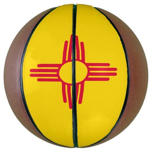 動的ニューメキシコ州旗のグラフィック バスケットボール (縦)