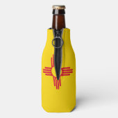 動的ニューメキシコ州旗のグラフィック ボトルクーラー (ボトル裏面)