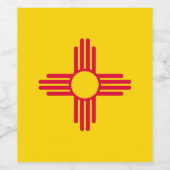 動的ニューメキシコ州旗のグラフィック ワインラベル (シングルラベル)