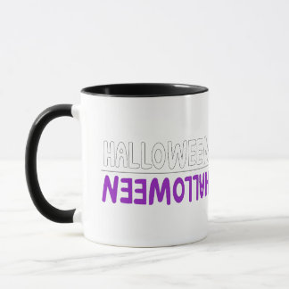 動的パープルハロウィン文字とエネルはっきりしたギー マグカップ