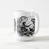 動的フライフィッシング コーヒーマグカップ (正面右)