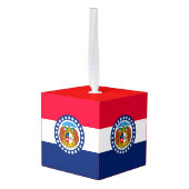 動的ミズーリ州旗のグラフィック キューブオーナメント (裏面アングル)