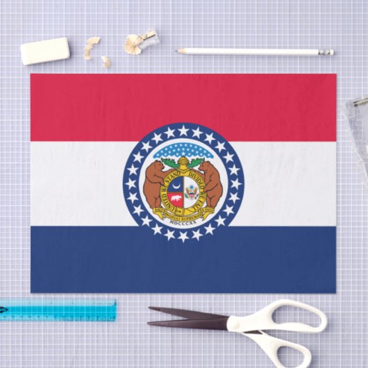 動的ミズーリ州旗のグラフィック 薄葉紙 (クラフト)