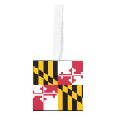 動的メリーランド州旗のグラフィック キューブオーナメント (正面)