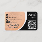 動的モダンQRcodeパーソナルトレーナーフィットネス 名刺 (裏面)