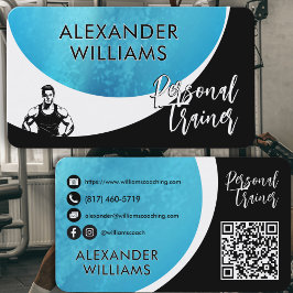 動的モダンQRcodeパーソナルトレーナーフィットネス 名刺