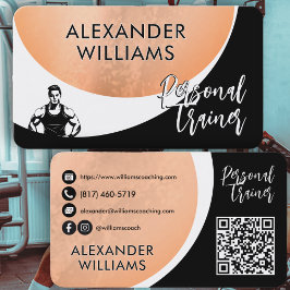 動的モダンQRcodeパーソナルトレーナーフィットネス 名刺