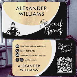 動的モダンQRcodeパーソナルトレーナーフィットネス 名刺