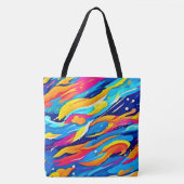 動的抽象芸術カラフル式 トートバッグ (正面)