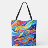 動的抽象芸術カラフル式 トートバッグ (裏面)