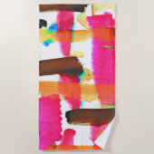 動的抽象芸術パターン ビーチタオル (正面)