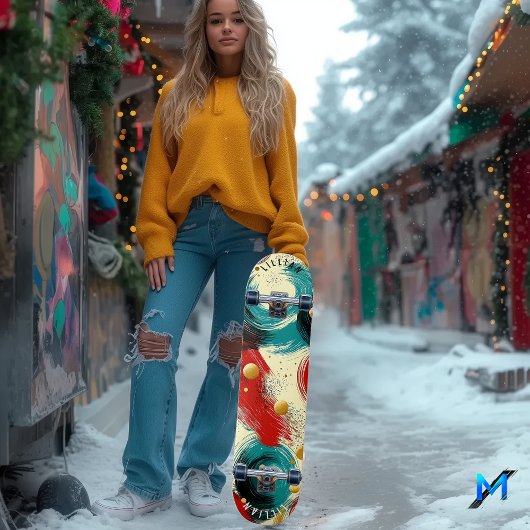 動的抽象芸術波とはっきりした質感 スケートボード