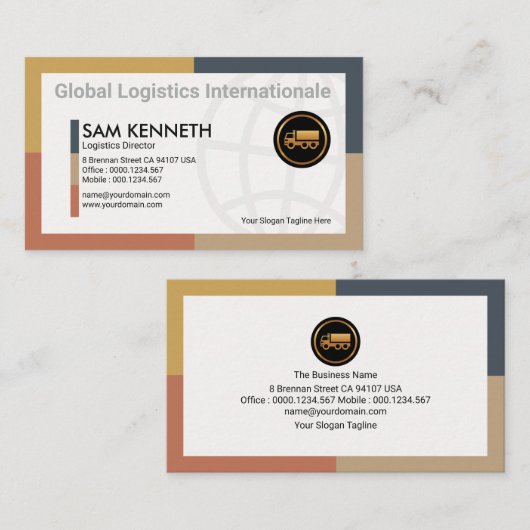 動的矩形グローバルロジステ縁どィクス(Dynamic Rectangle Global Logist 名刺 (正面/裏面)