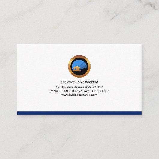 動的簡潔なレトロのコラムの屋根ふきの専門家 名刺 (裏面)