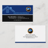 動的簡潔なレトロのコラムの屋根ふきの専門家 名刺 (正面/裏面)