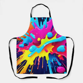 動的蛍光ス絵を描テリーク エプロン