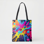 動的蛍光ス絵を描テリーク トートバッグ (正面)