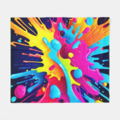 動的蛍光ス絵を描テリーク フリースブランケット (正面(横))