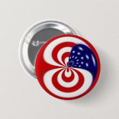 動的赤い白くおよび青 缶バッジ (正面&裏面)