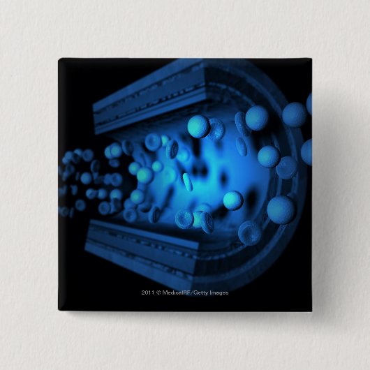 動脈の血球の眺めを切って下さい 缶バッジ (正面)