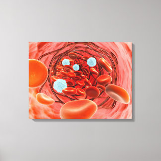 動脈内の血流の顕微鏡的見解 キャンバスプリント