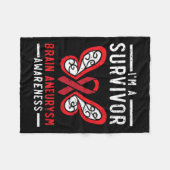 動脈瘤の生存者医療状態動脈瘤の認識 フリースブランケット (正面(横))