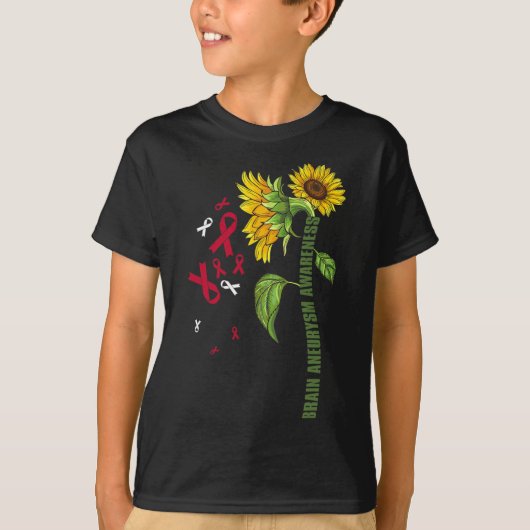 動脈瘤認識度ひまわり手術支援グラフ Tシャツ (正面)