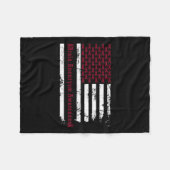 動脈瘤認識度アメリカ国旗アメリカ・ブルゴーニュ フリースブランケット (正面(横))