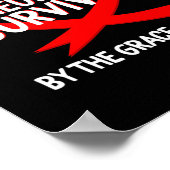 動脈瘤認識度生存者神グレース赤リブ ポスター (角)