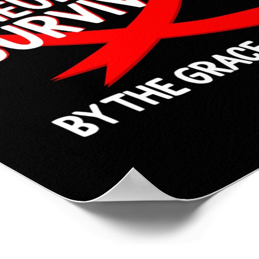 動脈瘤認識度生存者神グレース赤リブ ポスター (角)