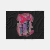 動脈瘤認識度8 フリースブランケット (正面(横))