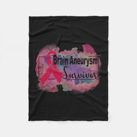 動脈瘤認識度8 フリースブランケット (正面)
