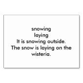 動詞は藤を雪読降り、大人のフラッシュカード テーブルナンバー (裏面)