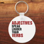動詞よ話り大きな形容詞 キーホルダー (正面)