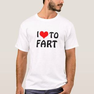 動詞-屁をするiのハート tシャツ