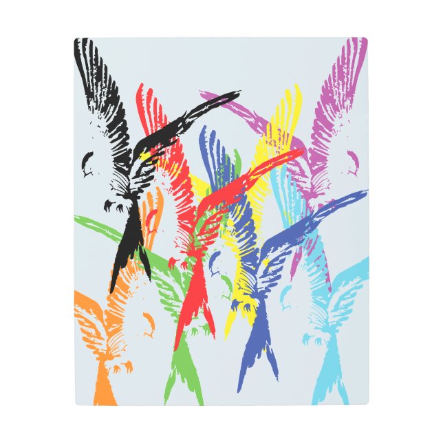 動鮮やか中の群れ メタルプリント (正面)