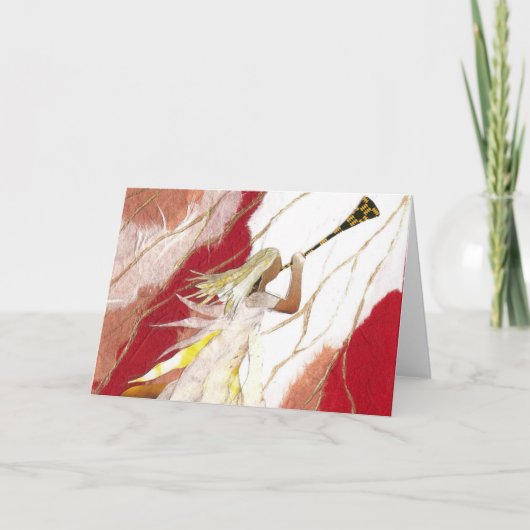 勝ち誇ったエンジェルクリスマスカード シーズンカード (正面)