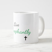 勝ち誇ったジャンボマグカップを生きる ジャンボコーヒーマグカップ (正面右)