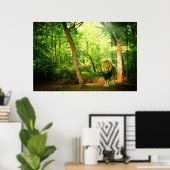 勝ち誇った王（ライオンクリスチャン・アート） ポスター (ホームオフィス)