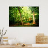 勝ち誇った王（ライオンクリスチャン・アート） ポスター (キッチン)