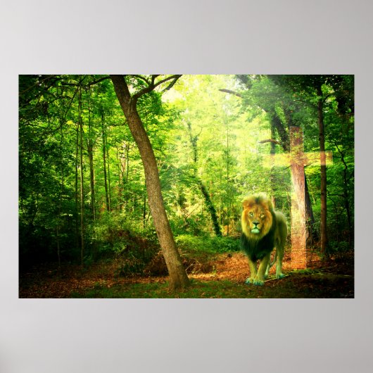 勝ち誇った王（ライオンクリスチャン・アート） ポスター (正面)