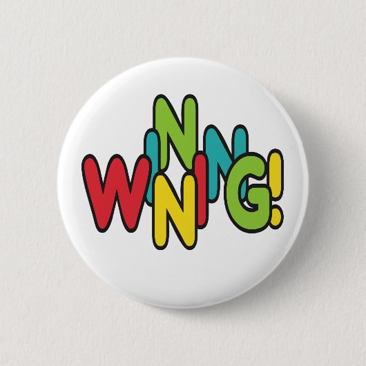 勝った！ 缶バッジ (正面)