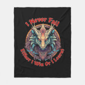 勝っても負けても負けない学!は黒 フリースブランケット (正面)