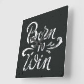 勝つために生まれて下さい スクエア壁時計 (傾斜)