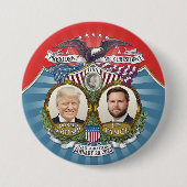 勝利と就任式 – Donald Trump JD Vance 缶バッジ (正面)