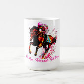 勝利に向かって疾走する。馬エレガントポートレート コーヒーマグカップ (中央)