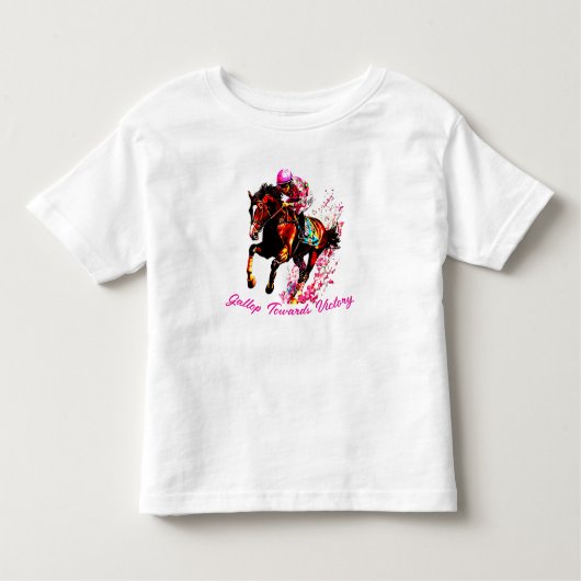 勝利に向かって疾走する。馬エレガントポートレート トドラーTシャツ (正面)