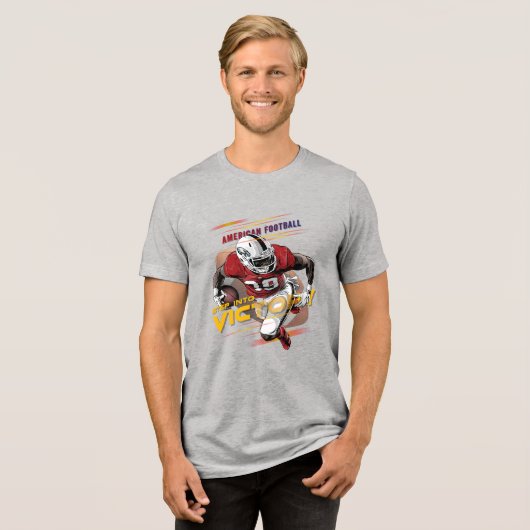 勝利に足を踏み入れる | メンズ トライブレンドTシャツ (正面全面)