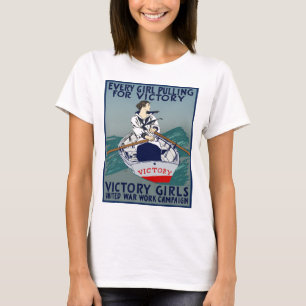 勝利のために引っ張っているあらゆる女の子 Tシャツ