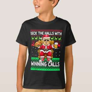 勝利のコールでホールをデッキ – Trump Santa Ch Tシャツ